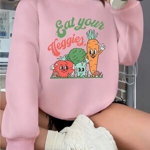 Pink Veggie Graphic Sweatshirt